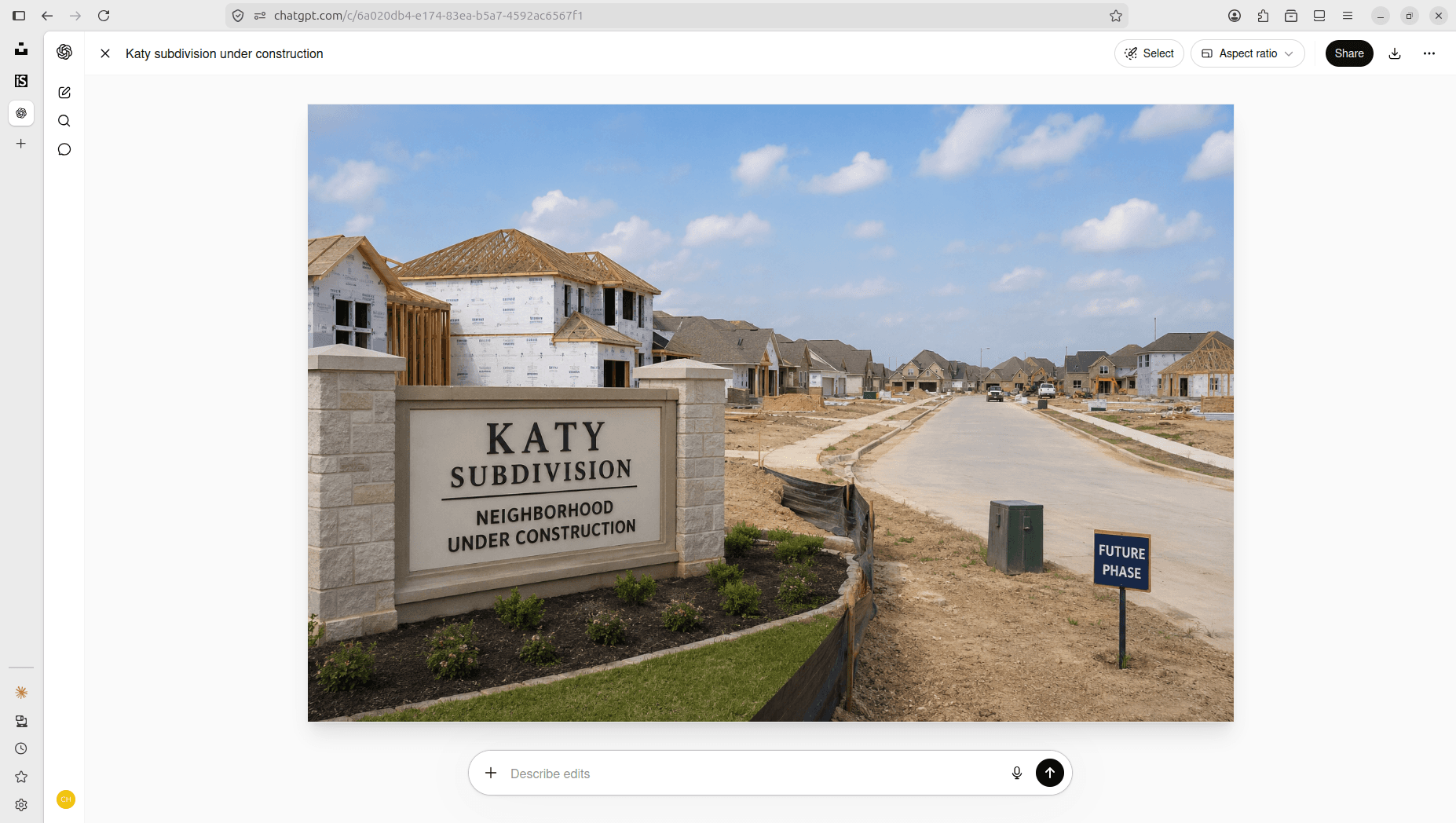 Aerial drone of 42-home subdivision under construction, Houston suburbs